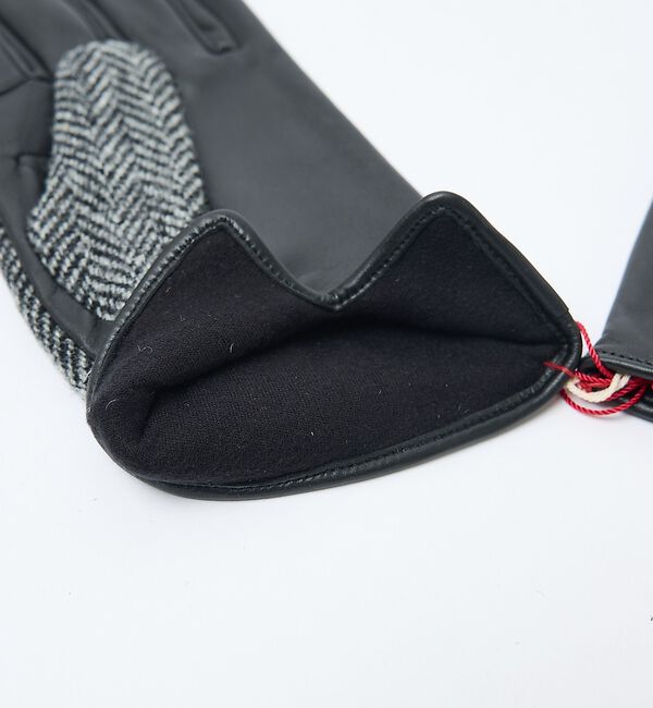 ABAHOUSE「【HarrisTweed】 ラムレザー&times;ツイード コンビ グローブ / タッチパ」|手袋|