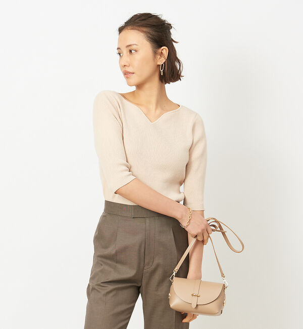 Rouge vif「キーネックリブニット」|ニット・セーター|