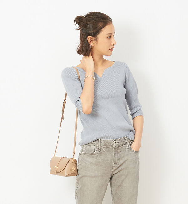 Rouge vif「キーネックリブニット」|ニット・セーター|