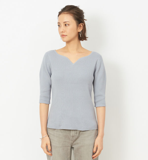 Rouge vif「キーネックリブニット」|ニット・セーター|