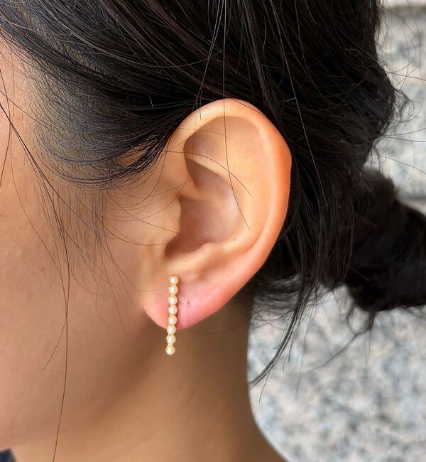 Rouge vif「【Caline Paris/カリーヌパリ 】vintage 8連パールピアス/両」|ピアス|ゴールド