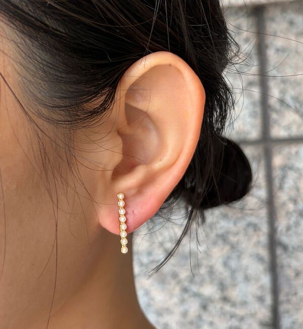 Rouge vif「【Caline Paris/カリーヌパリ 】vintage 8連パールピアス/両」|ピアス|