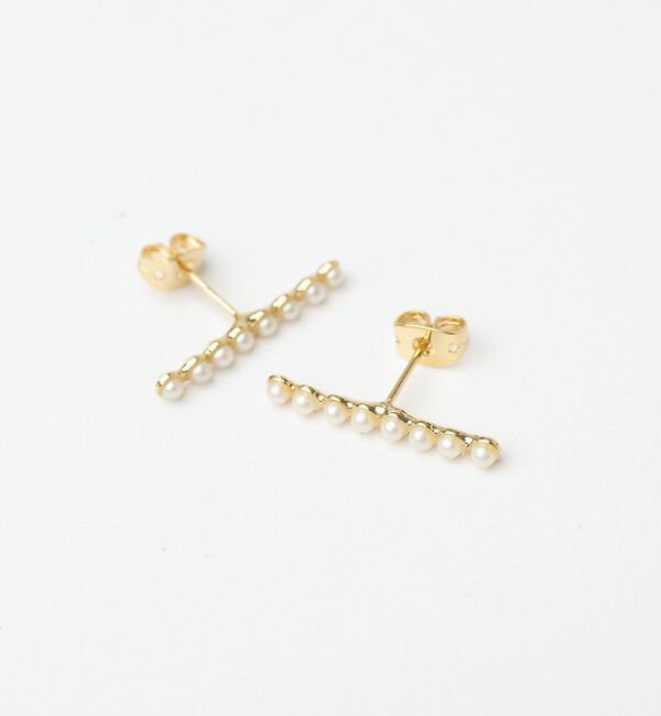 Rouge vif「【Caline Paris/カリーヌパリ 】vintage 8連パールピアス/両」|ピアス|