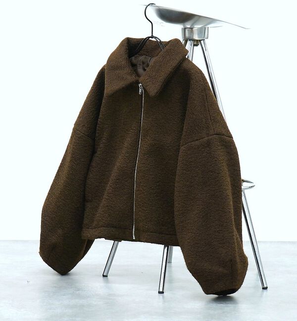 abahouse mavie「ブークレーショートブルゾン」|ブルゾン・スタジャン|ブラウン