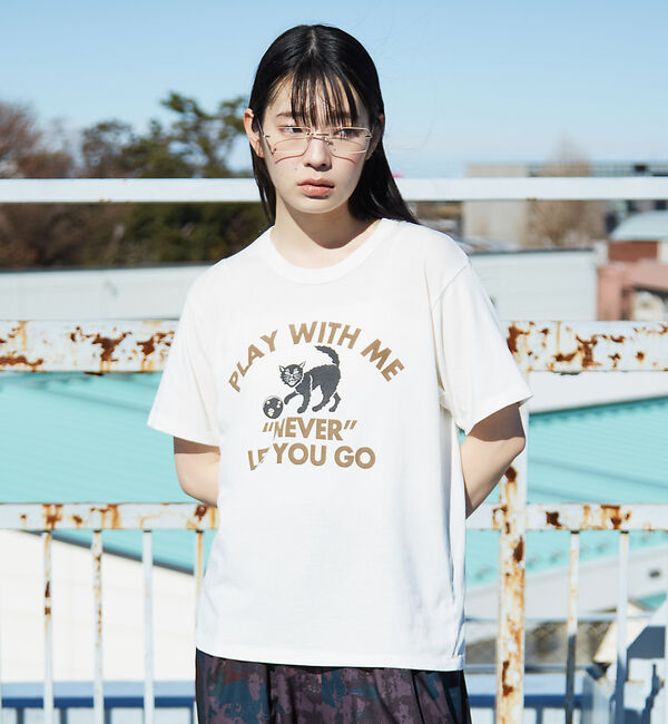 NOMINE「RUSSELL別注 CAT モチーフ Tシャツ」|Tシャツ・カットソー|ホワイト系その他1