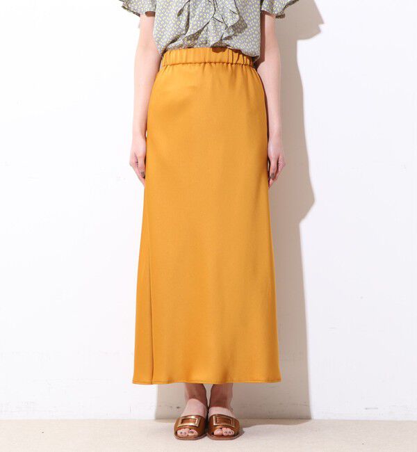 「サテンバイアスナロースカート」|スカート|