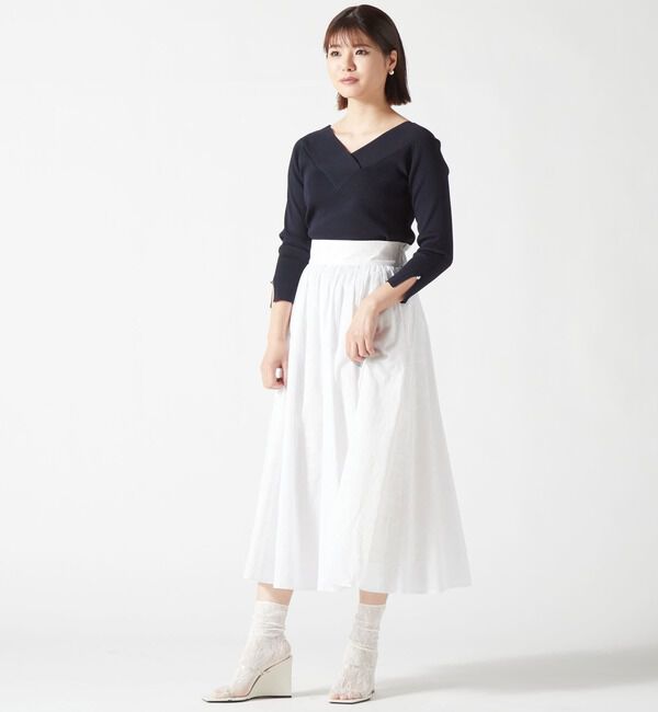 TIARA「スクエアエンブロレースフレアスカート」|スカート|