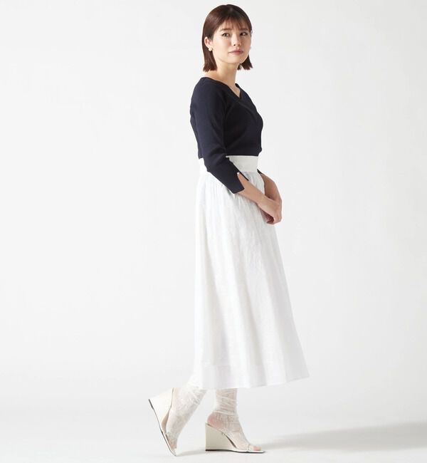 TIARA「スクエアエンブロレースフレアスカート」|スカート|