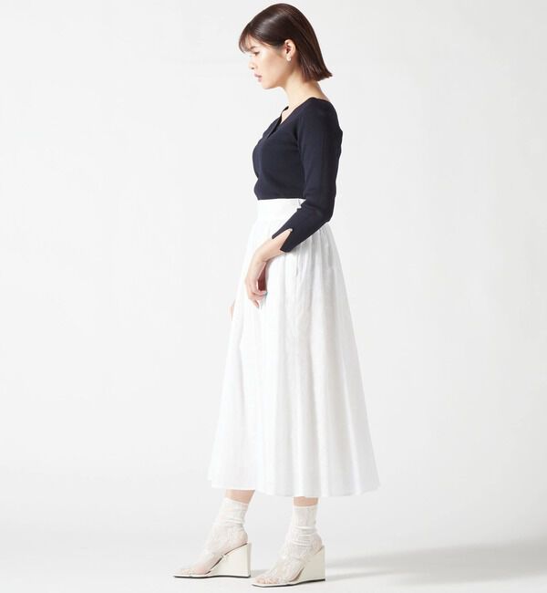 TIARA「スクエアエンブロレースフレアスカート」|スカート|