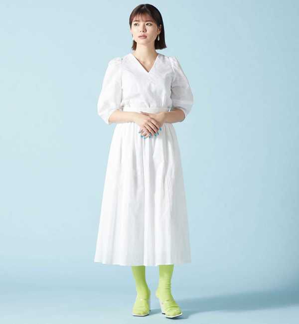 TIARA「スクエアエンブロレースフレアスカート」|スカート|