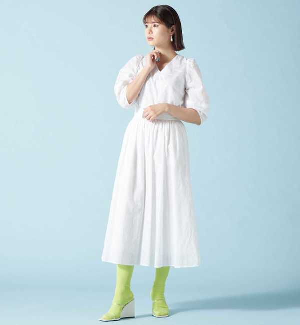 TIARA「スクエアエンブロレースフレアスカート」|スカート|