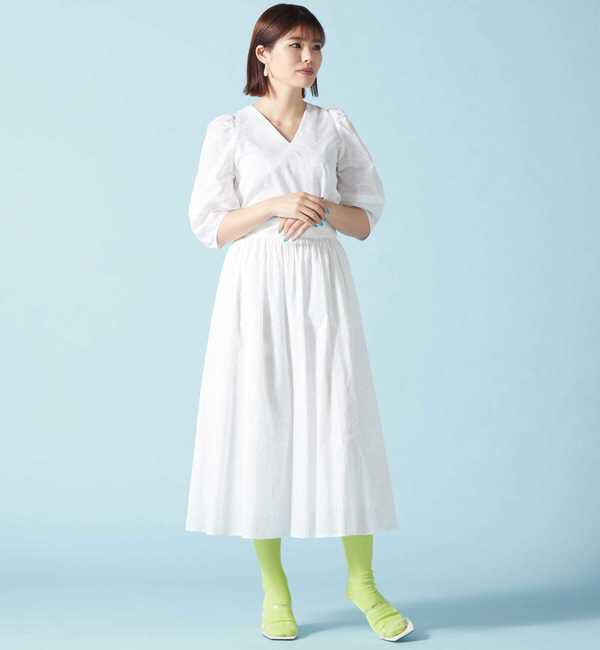 TIARA「スクエアエンブロレースフレアスカート」|スカート|