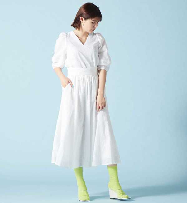 TIARA「スクエアエンブロレースフレアスカート」|スカート|