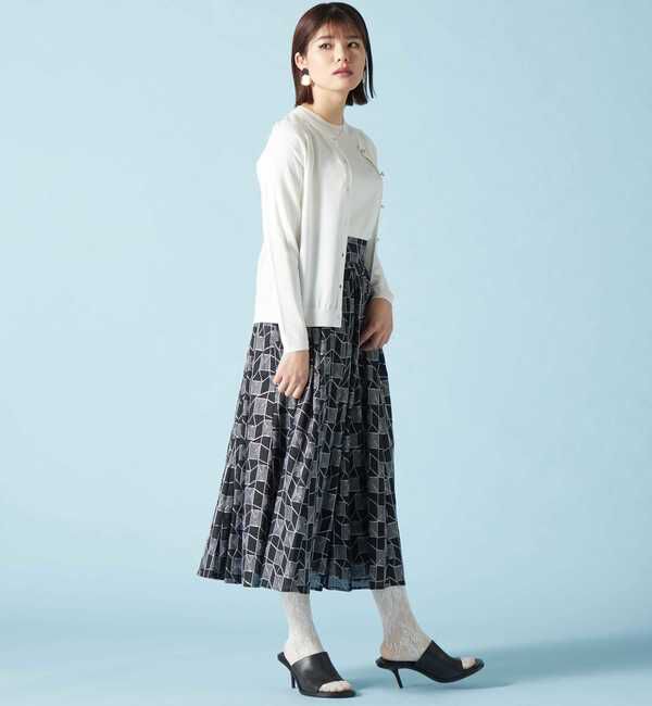 TIARA「スクエアエンブロレースフレアスカート」|スカート|