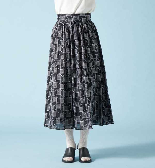 TIARA「スクエアエンブロレースフレアスカート」|スカート|