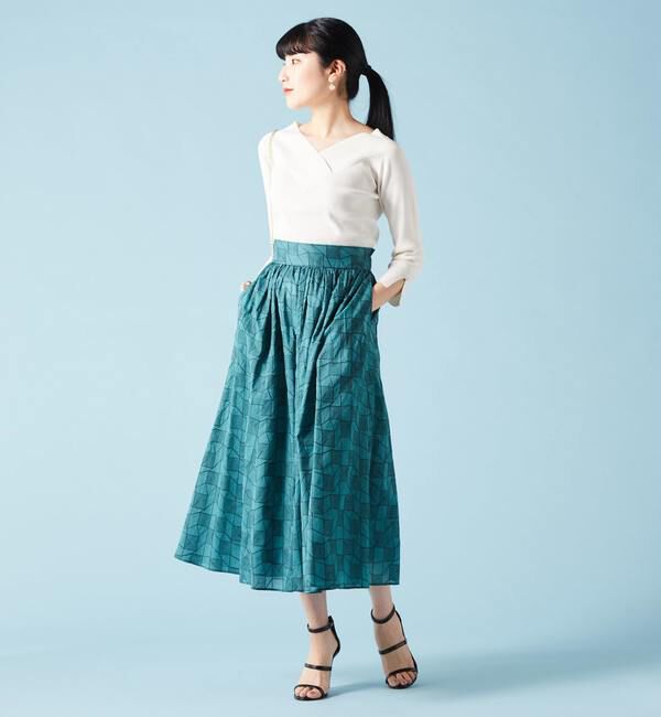 TIARA「スクエアエンブロレースフレアスカート」|スカート|