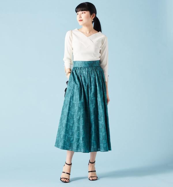 TIARA「スクエアエンブロレースフレアスカート」|スカート|