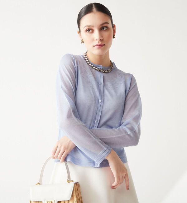 TIARA「ハイゲージラメカーディガン」|カーディガン|ブルー