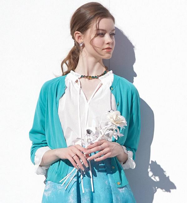 TIARA「袖フリルスキッパーブラウス」|シャツ・ブラウス|ホワイト