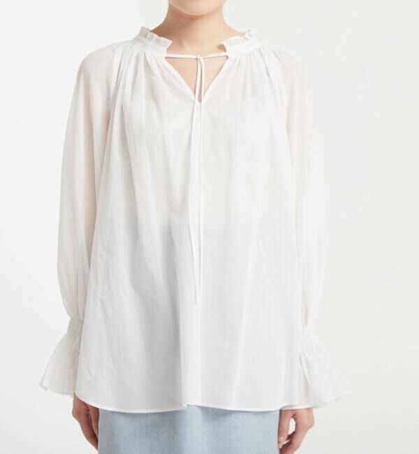 TIARA「袖フリルスキッパーブラウス」|シャツ・ブラウス|