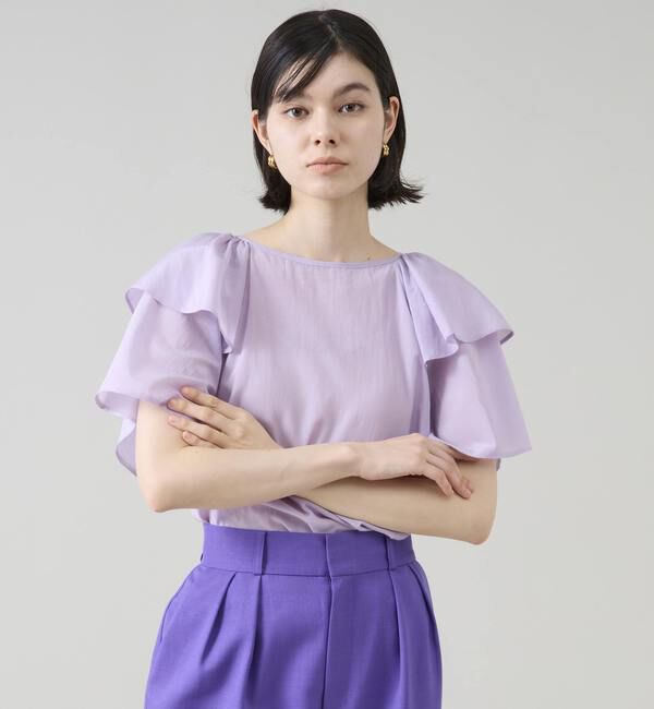 TIARA「フリルカラー2WAYブラウス」|シャツ・ブラウス|ライラック