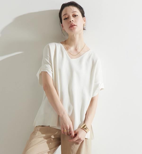 Liesse「袖サテンニット」|ニット・セーター|ホワイト