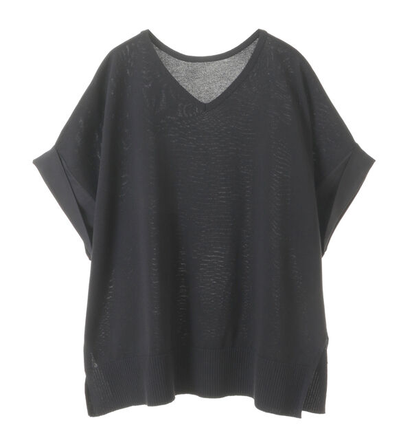 Liesse「袖サテンニット」|ニット・セーター|ブラック