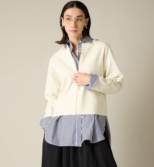 Liesse「2WAYジップミラノリブニット」|ニット・セーター|オフホワイト