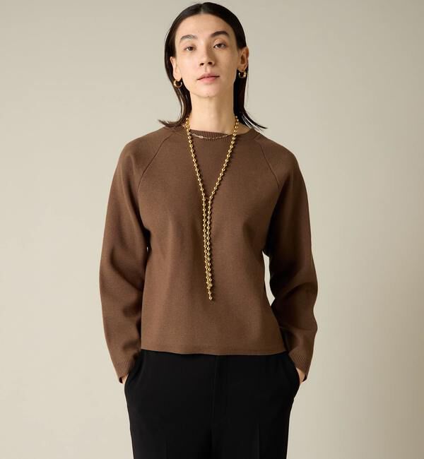 Liesse「2WAYジップミラノリブニット」|ニット・セーター|モカ