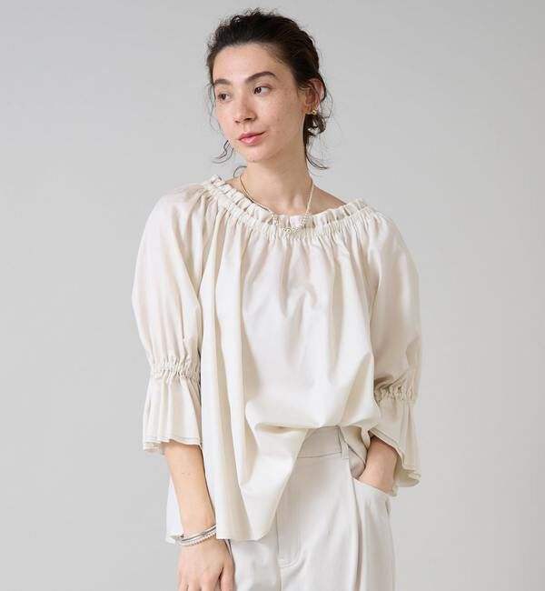 Liesse「オフショルギャザーブラウス」|シャツ・ブラウス|