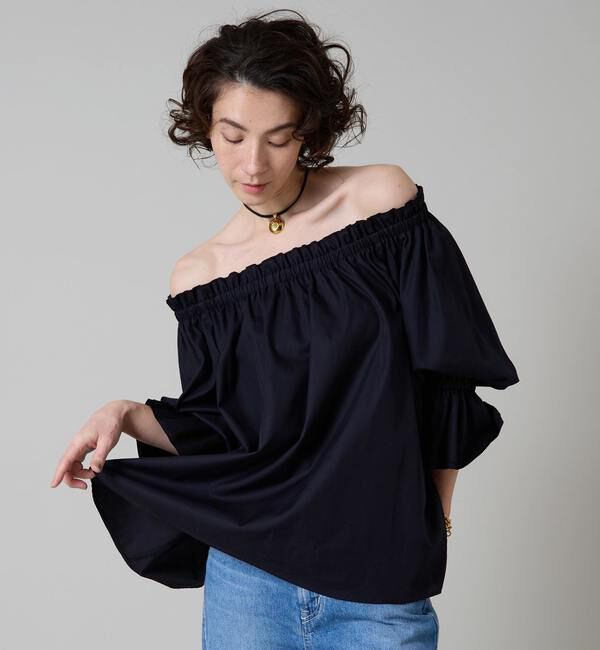 Liesse「オフショルギャザーブラウス」|シャツ・ブラウス|