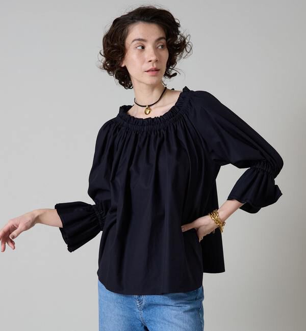 Liesse「オフショルギャザーブラウス」|シャツ・ブラウス|