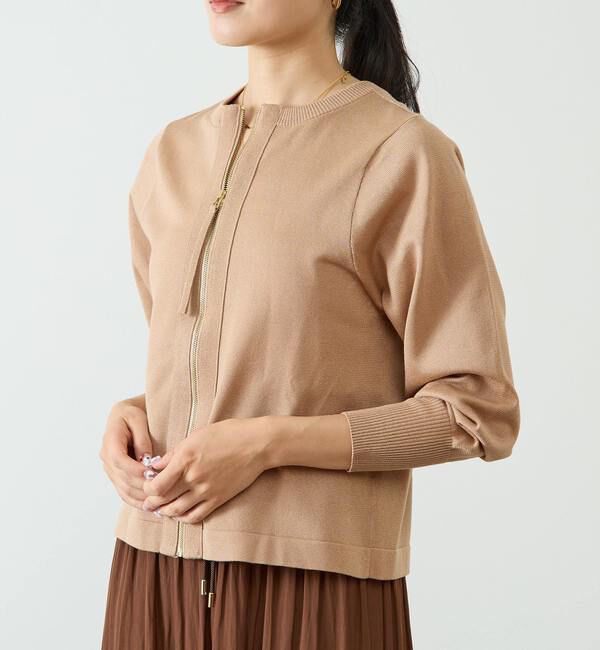 Liesse「2WAYジップラメニットトップス」|ニット・セーター|