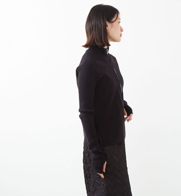 Soffitto「フロントファスナーリブニット」|ニット・セーター|