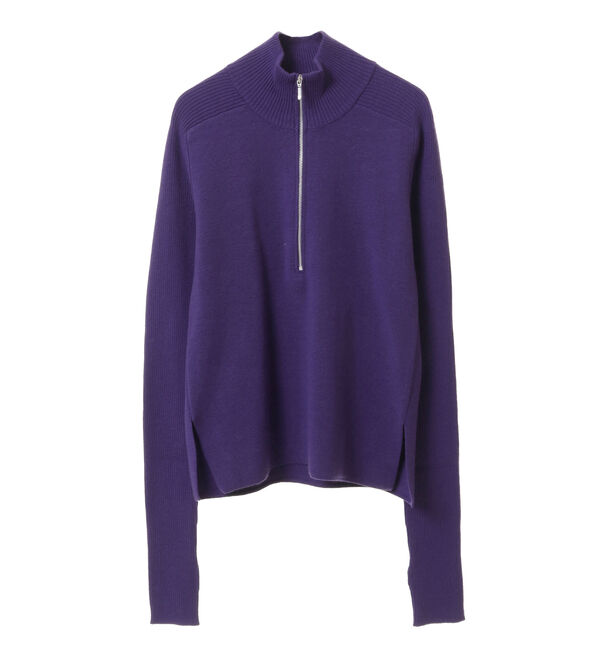 Soffitto「フロントファスナーリブニット」|ニット・セーター|パープル