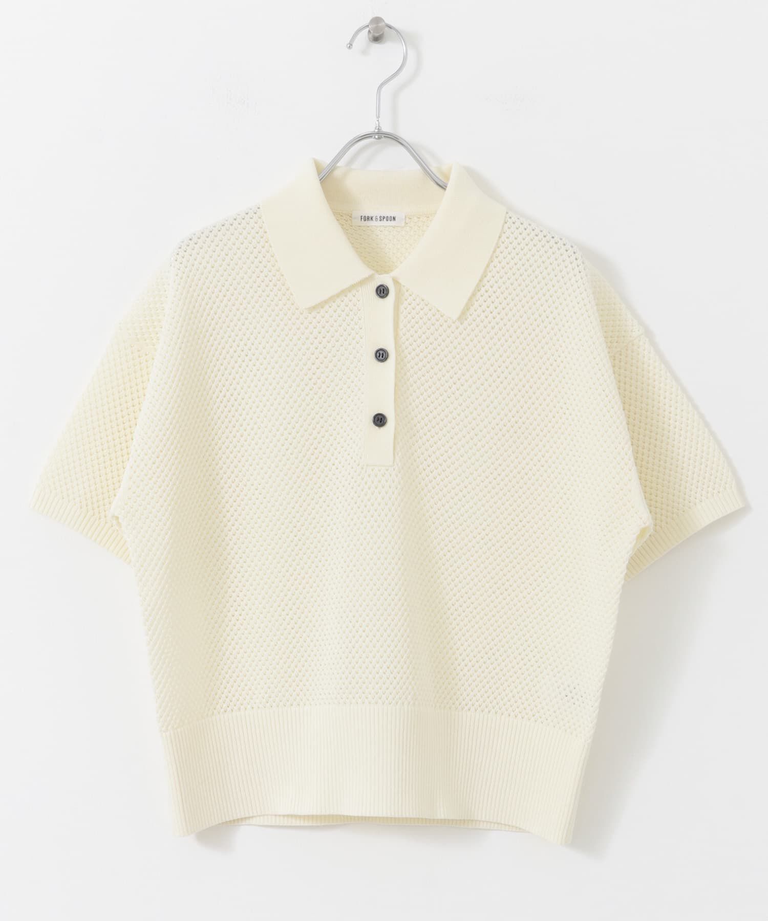 URBAN RESEARCH DOORS「FORK&SPOON　メッシュパターンニットポロシャツ」|ニット・セーター|