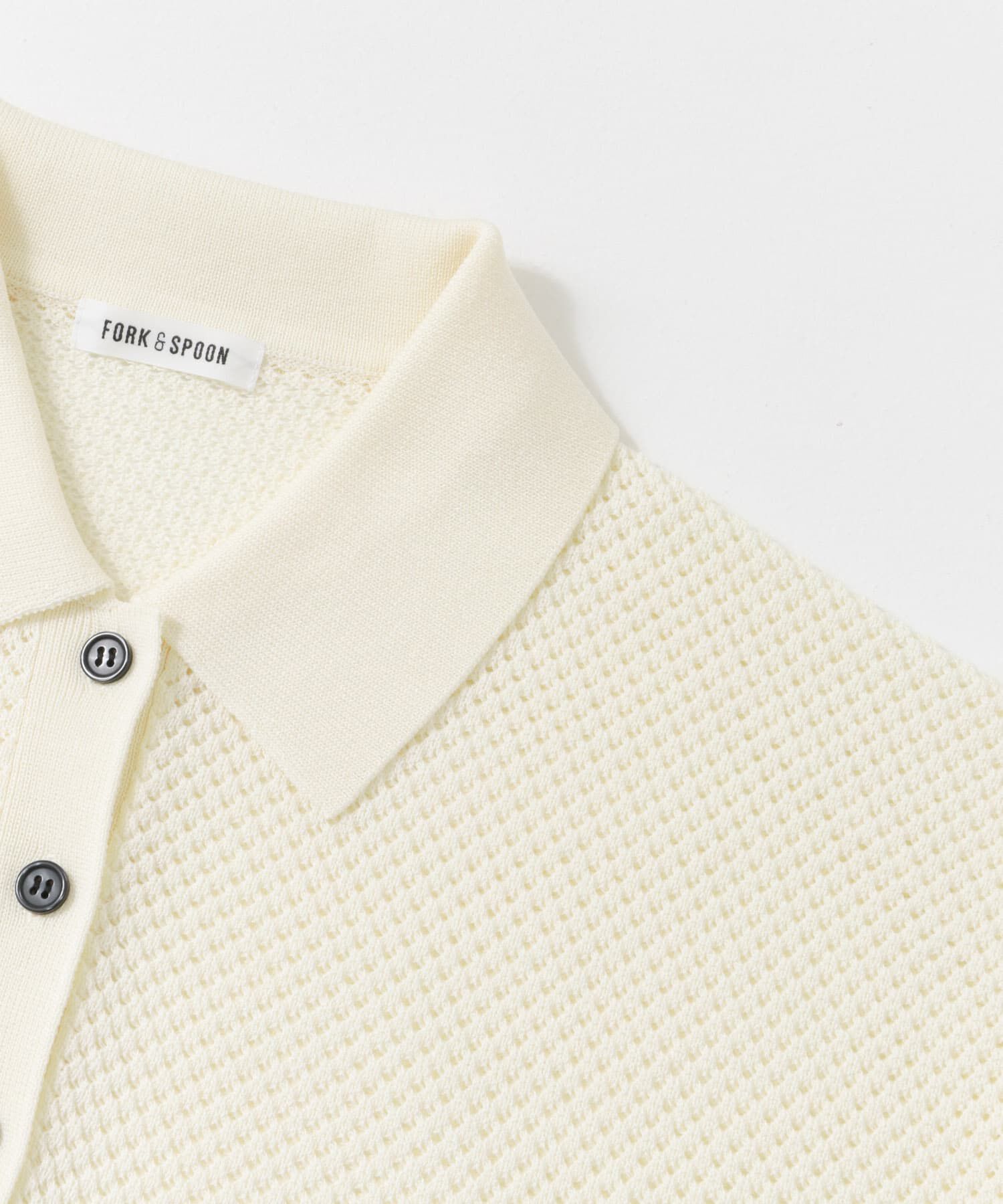 URBAN RESEARCH DOORS「FORK&SPOON　メッシュパターンニットポロシャツ」|ニット・セーター|