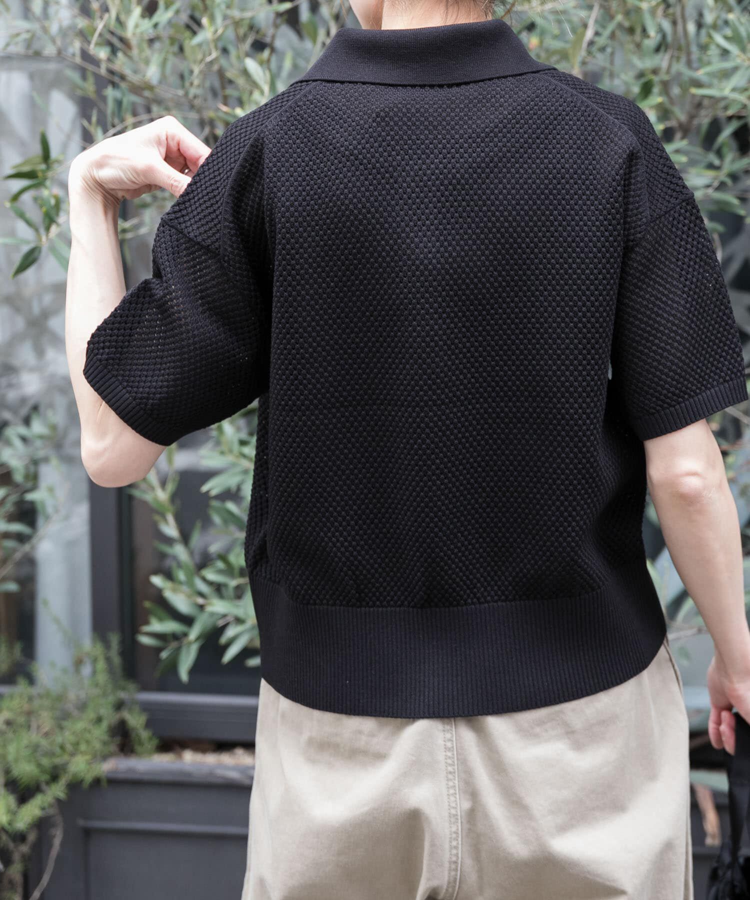 URBAN RESEARCH DOORS「FORK&SPOON　メッシュパターンニットポロシャツ」|ニット・セーター|
