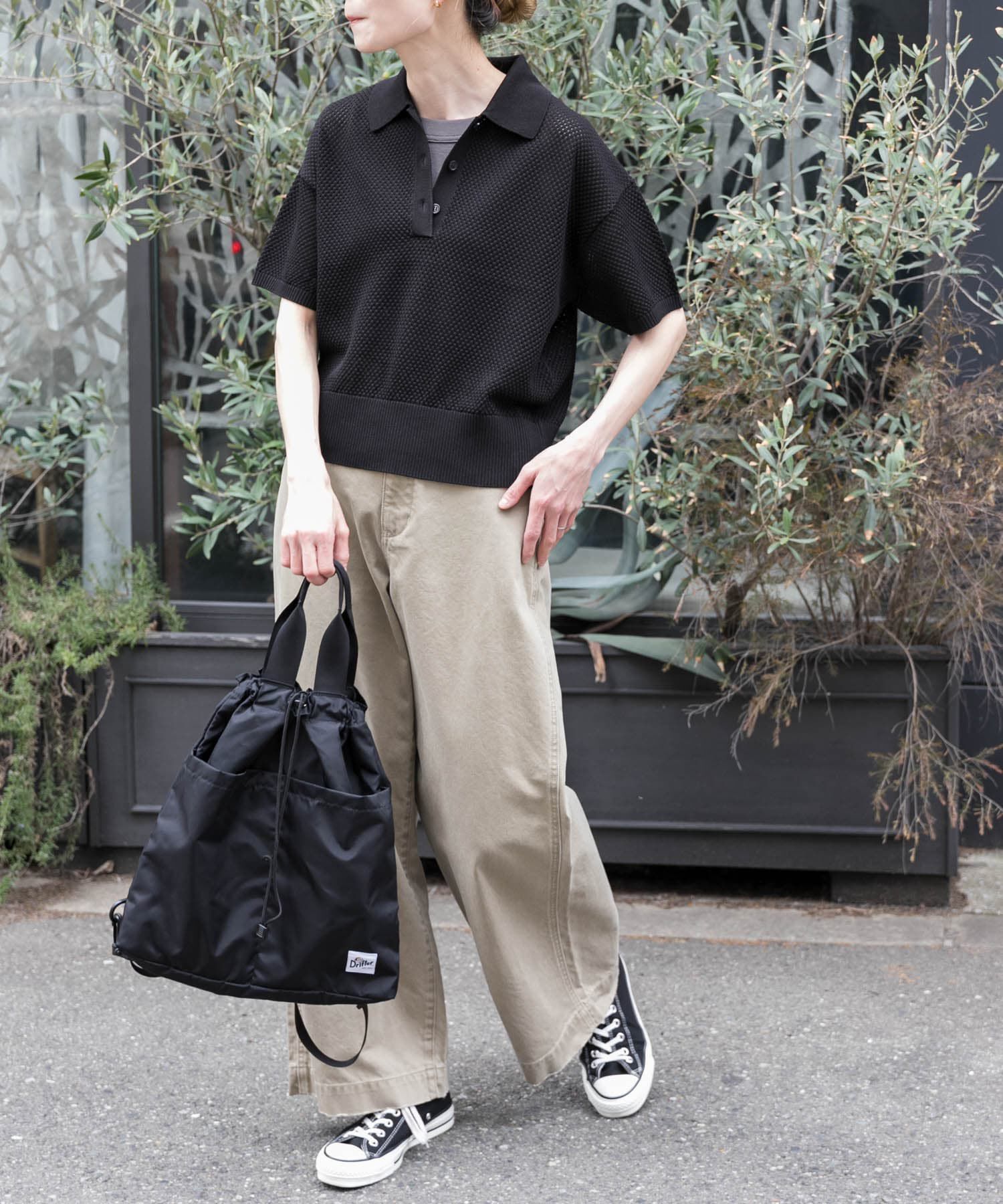 URBAN RESEARCH DOORS「FORK&SPOON　メッシュパターンニットポロシャツ」|ニット・セーター|