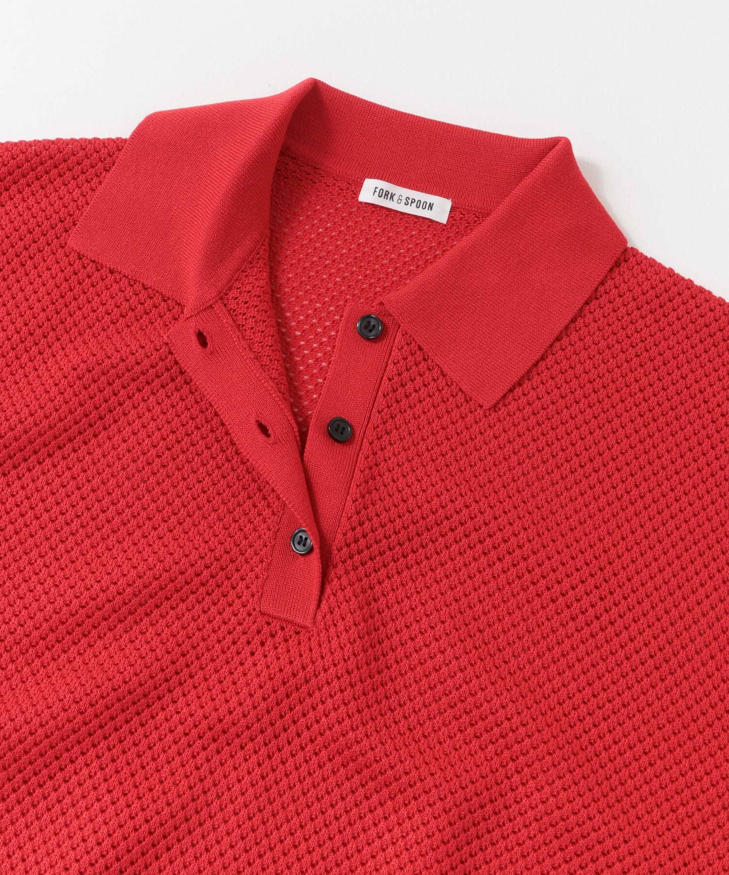 URBAN RESEARCH DOORS「FORK&SPOON　メッシュパターンニットポロシャツ」|ニット・セーター|