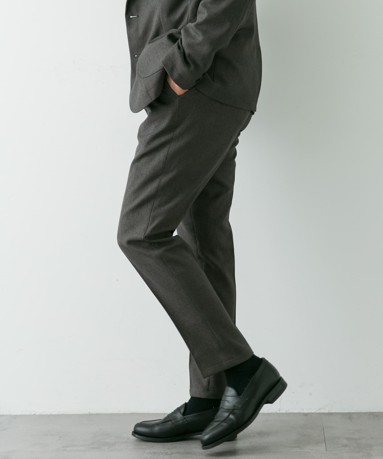 URBAN RESEARCH DOORS「LIFE STYLE TAILOR　ブラッシュドウールライクストレッチパンツ」|スラックス|