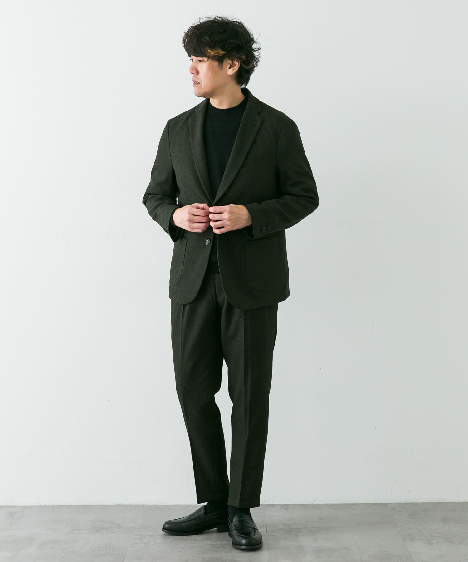 URBAN RESEARCH DOORS「LIFE STYLE TAILOR　ブラッシュドウールライクストレッチパンツ」|スラックス|