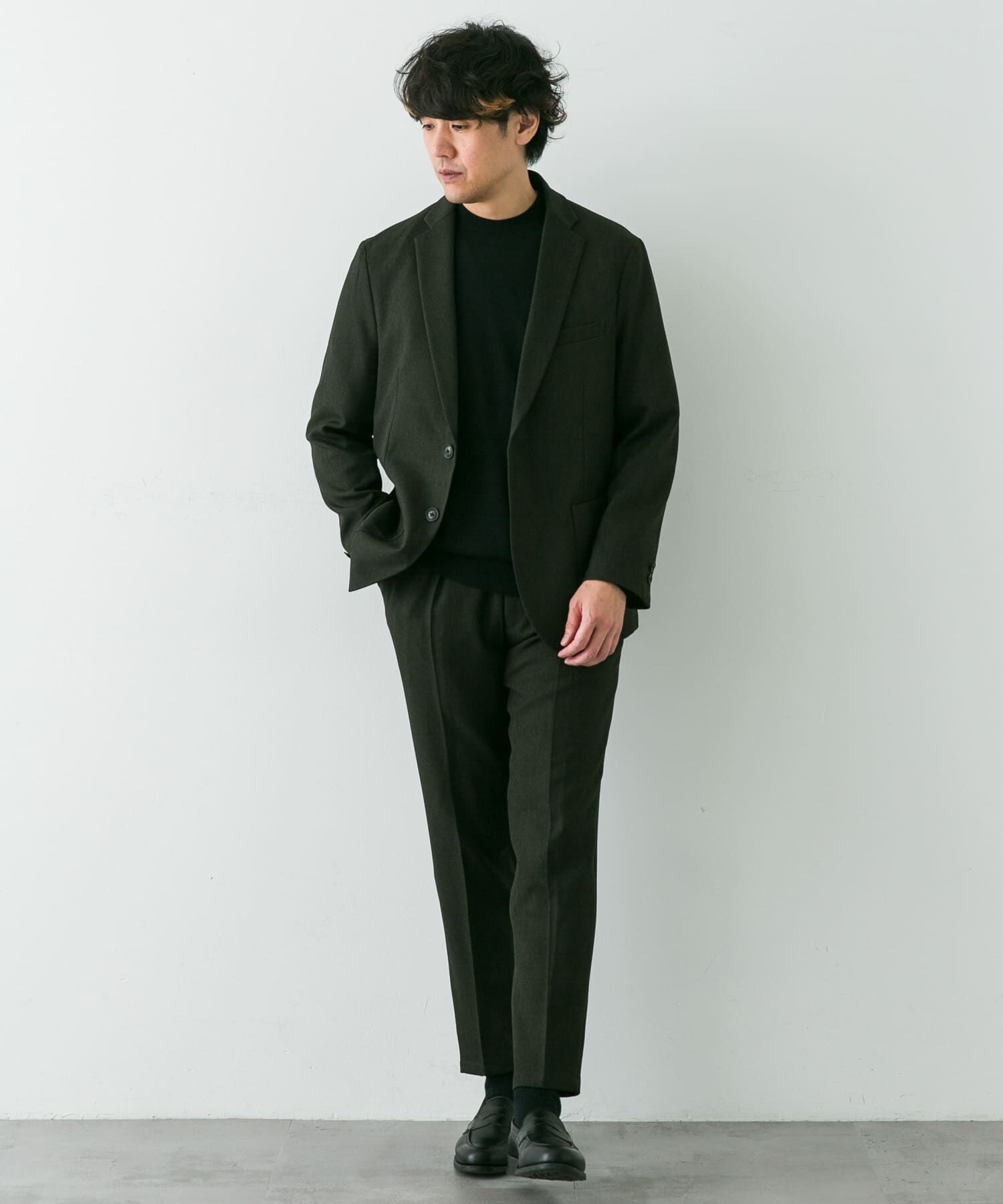 URBAN RESEARCH DOORS「LIFE STYLE TAILOR　ブラッシュドウールライクストレッチパンツ」|スラックス|
