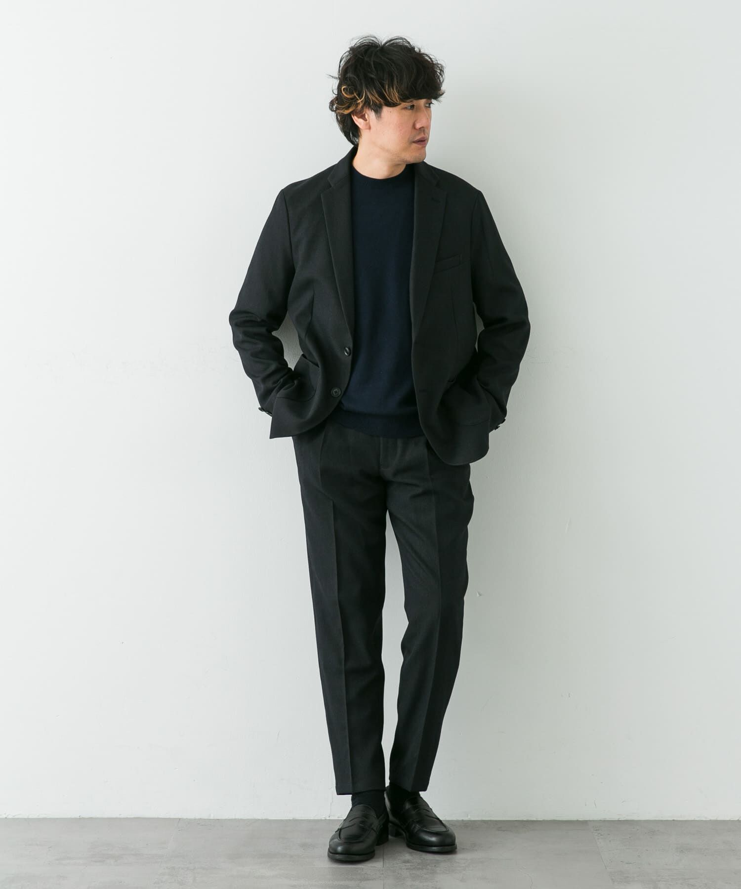 URBAN RESEARCH DOORS「LIFE STYLE TAILOR　ブラッシュドウールライクストレッチパンツ」|スラックス|