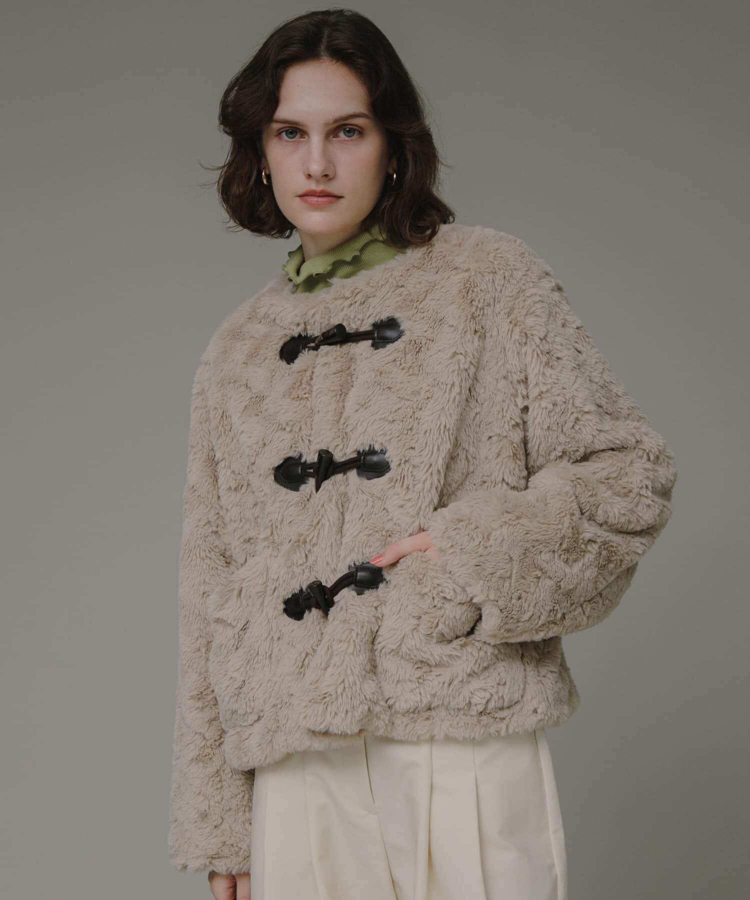 Sonny Label 「ノーカラーフェイクファーコート」|ノーカラーコート|