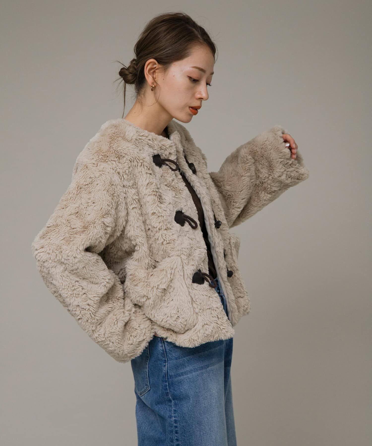 Sonny Label 「ノーカラーフェイクファーコート」|ノーカラーコート|