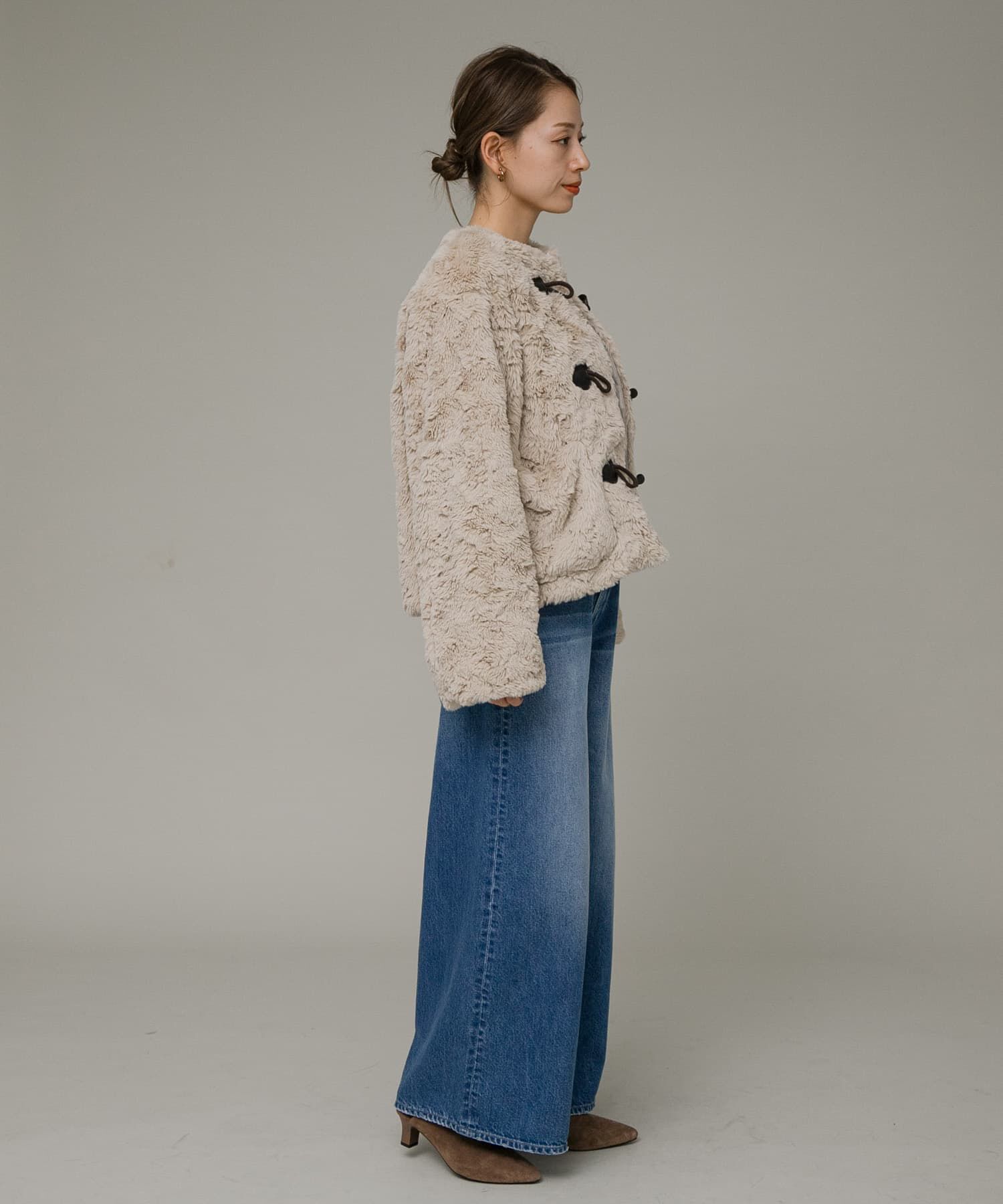 Sonny Label 「ノーカラーフェイクファーコート」|ノーカラーコート|