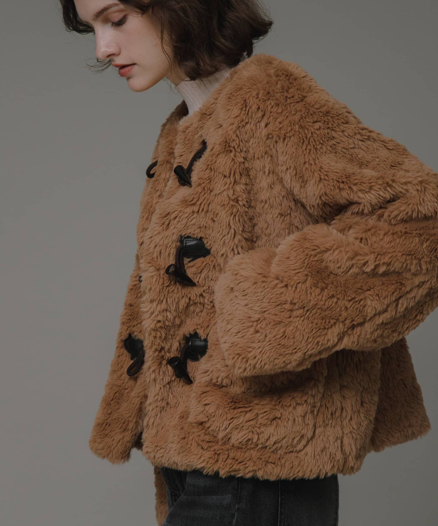 Sonny Label 「ノーカラーフェイクファーコート」|ノーカラーコート|