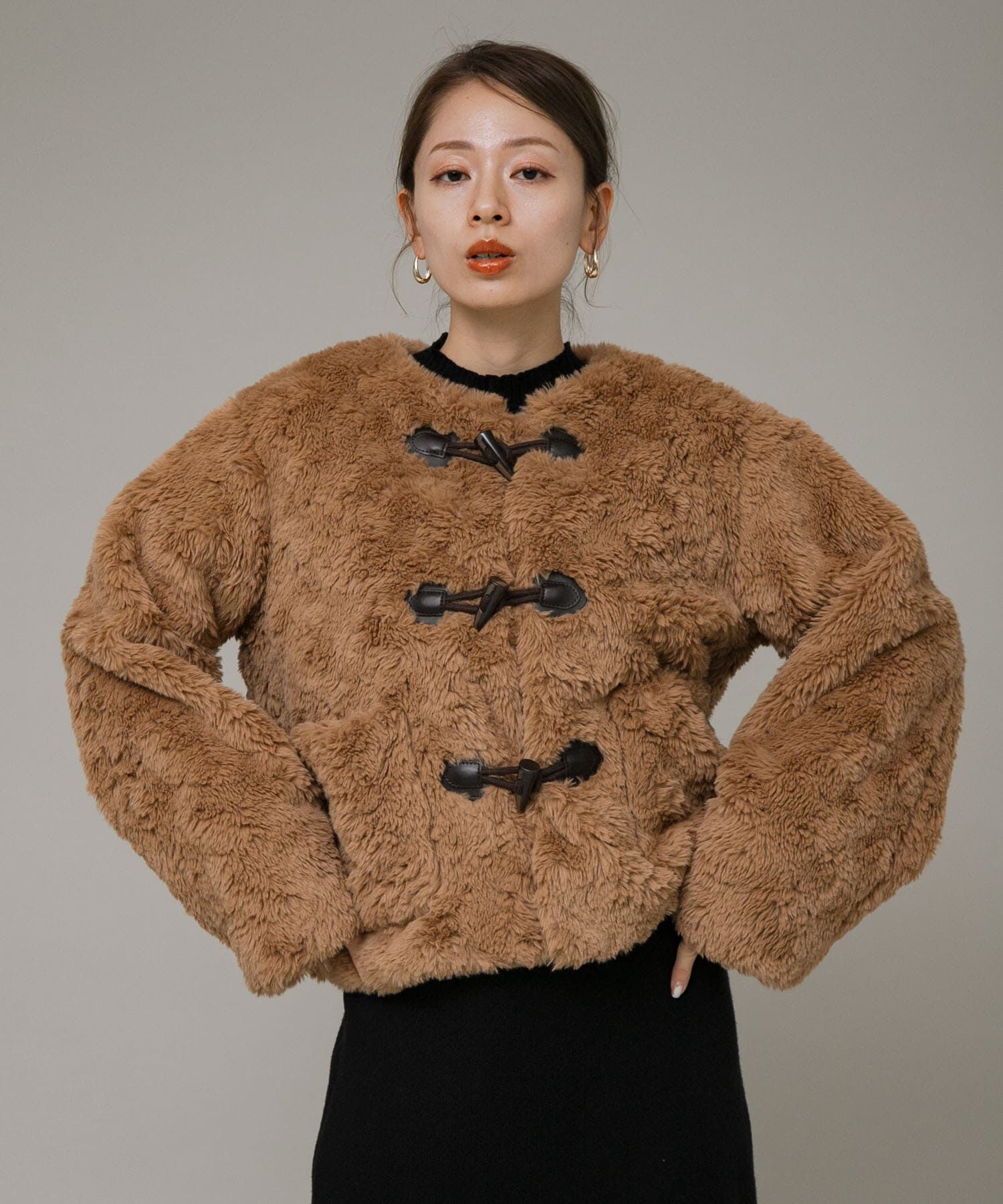 Sonny Label 「ノーカラーフェイクファーコート」|ノーカラーコート|