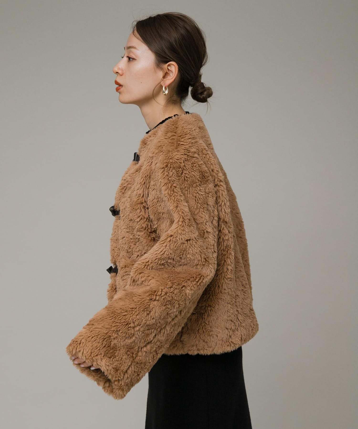 Sonny Label 「ノーカラーフェイクファーコート」|ノーカラーコート|